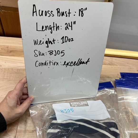 Talbots Nautical Gold Whale Navy White Striped Sweater Size Small - Picture 10 of 10